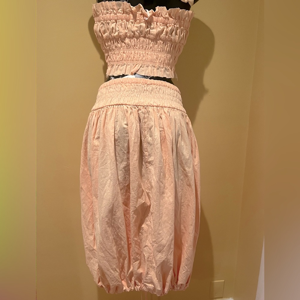 Free people two piece summer peach skirt suit.  sml
